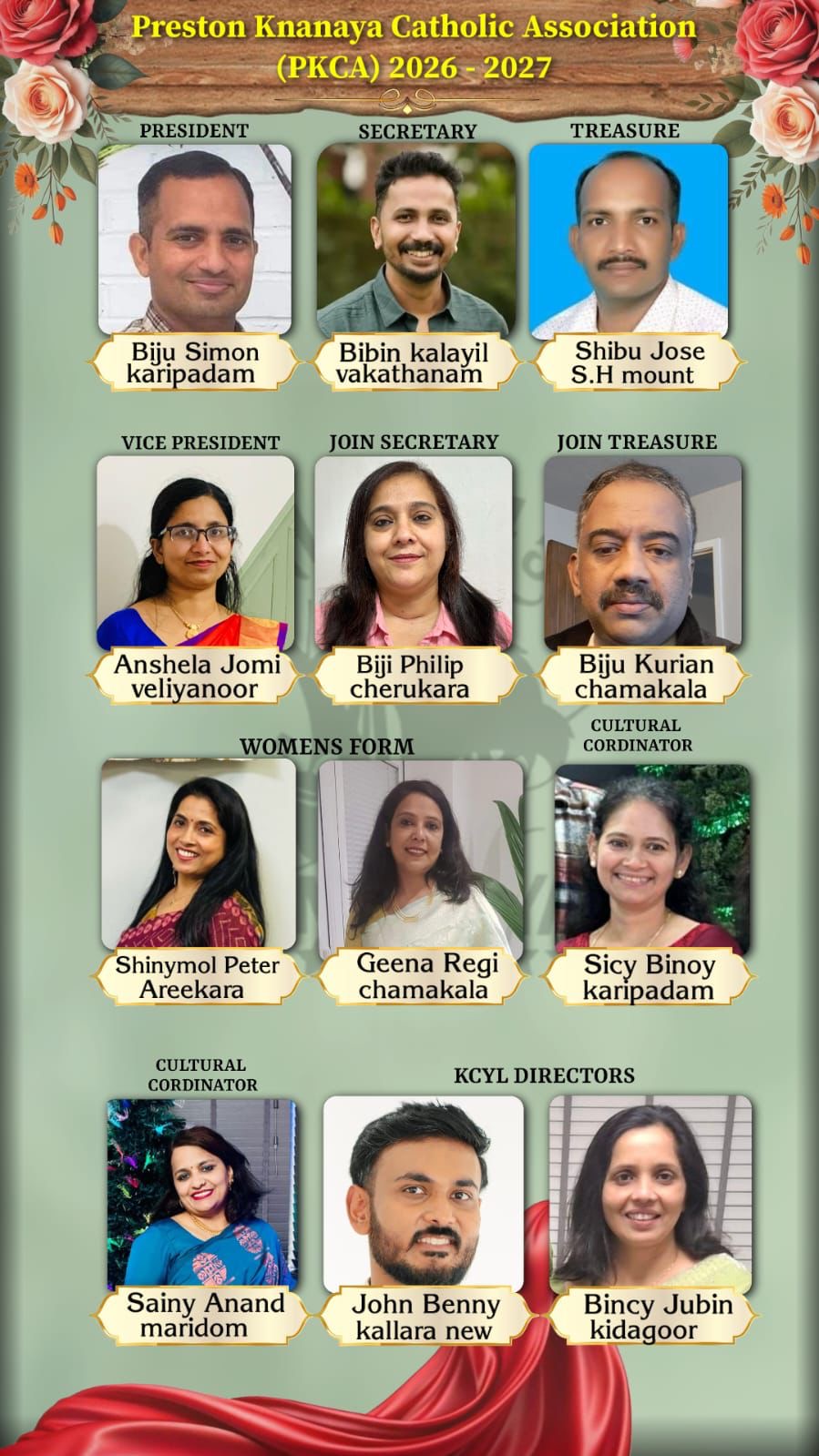 UKKCA Preston ക്നാനായ യൂണിറ്റിന് നവനേതൃത്വം.ബിജു സൈമൺ പ്രസിഡന്റ്‌, ബിബിൻ കാലായിൽ സെക്രട്ടറി*