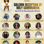 ഡാളസ്സ് ഇടവക ആഘോഷമായ ദിവ്യകാരുണ്യ സ്വീകരണം ഏപ്രിൽ 25 ന്: