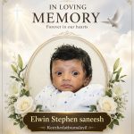 കുറുമുള്ളൂർ ഇടവക കീഴേടത്തുമലയിൽ സനീഷ് – മെൽബി ദമ്പതികളുടെ  മകൻ എൽവിൻ സനീഷ് (4 മാസം ) നോർത്തേൺ അയർലൻണ്ടിൽ നിര്യാതനായി